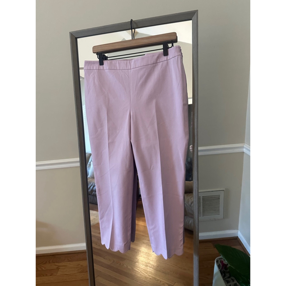 Women's Talbots Chatham Crop Pants Size 10 Lavender Scalloped Hem - Picture 2 of 7